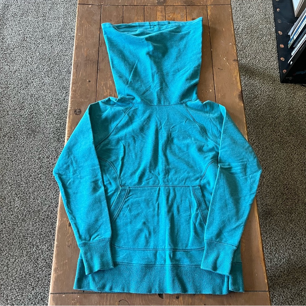L.L.Bean cowl neck pullover sweatshirt relaxed hood thumbhole cuffs
